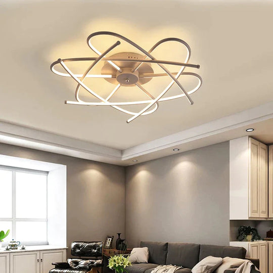 Matte Grey/Black Modern Led Ceiling Lights For Living Room Bedroom Study Room RC Dimmable Ceiling Lamp