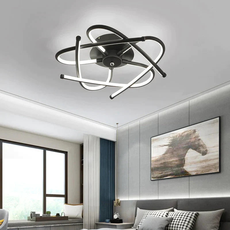 Matte Grey/Black Modern Led Ceiling Lights For Living Room Bedroom Study Room RC Dimmable Ceiling Lamp