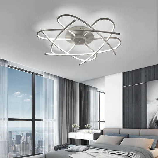 Matte Grey/Black Modern Led Ceiling Lights For Living Room Bedroom Study Room RC Dimmable Ceiling Lamp