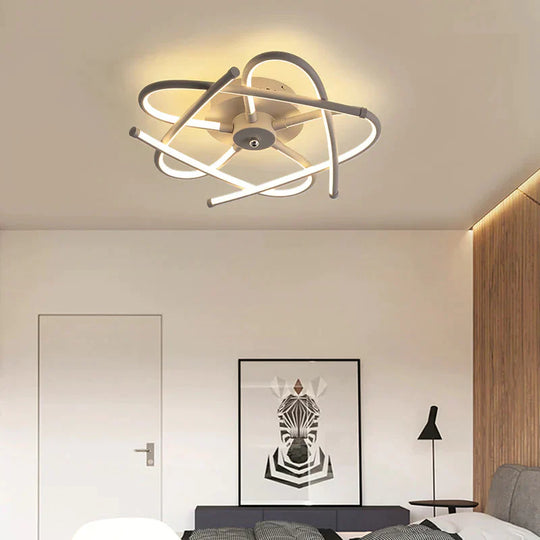 Matte Grey/Black Modern Led Ceiling Lights For Living Room Bedroom Study Room RC Dimmable Ceiling Lamp