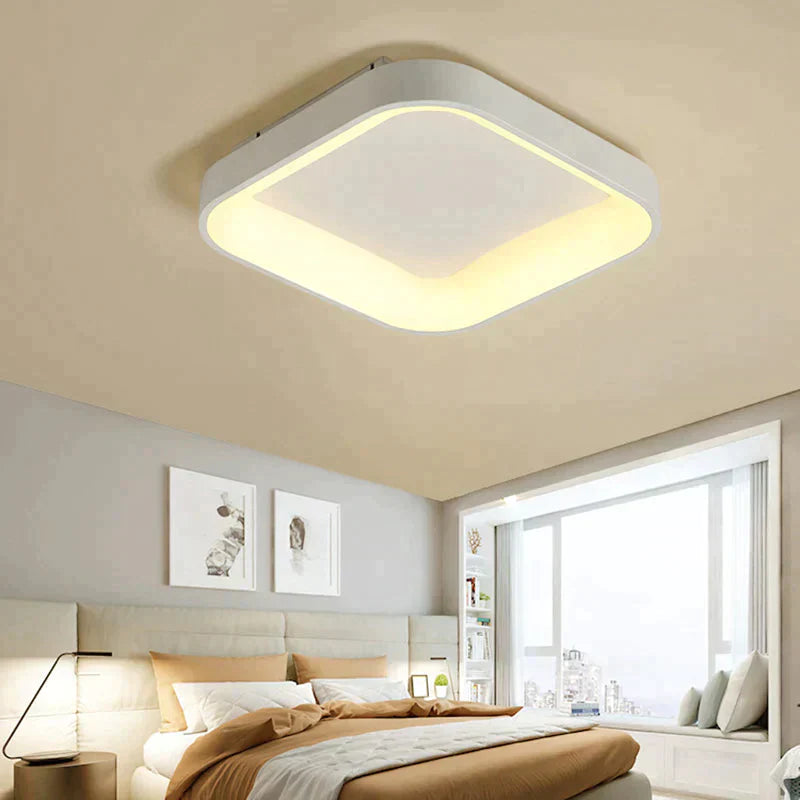 Round/Square/Triangle Modern Led Ceiling Lights For Living Room Bedroom Study Dimmable+Rc Lamp