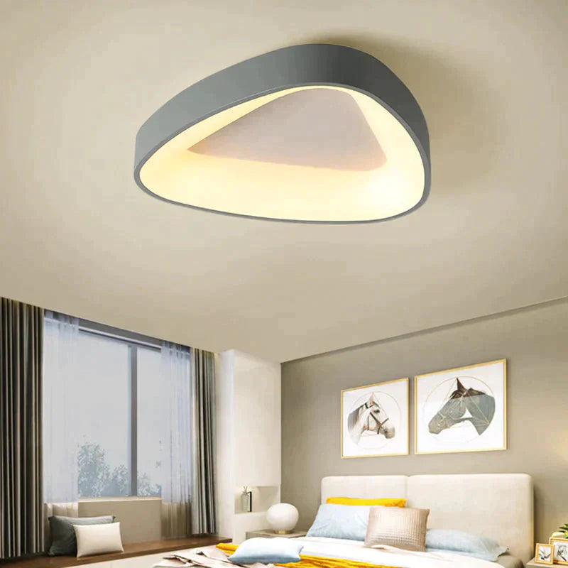 Round/Square/Triangle Modern Led Ceiling Lights For Living Room Bedroom Study Dimmable+Rc Lamp