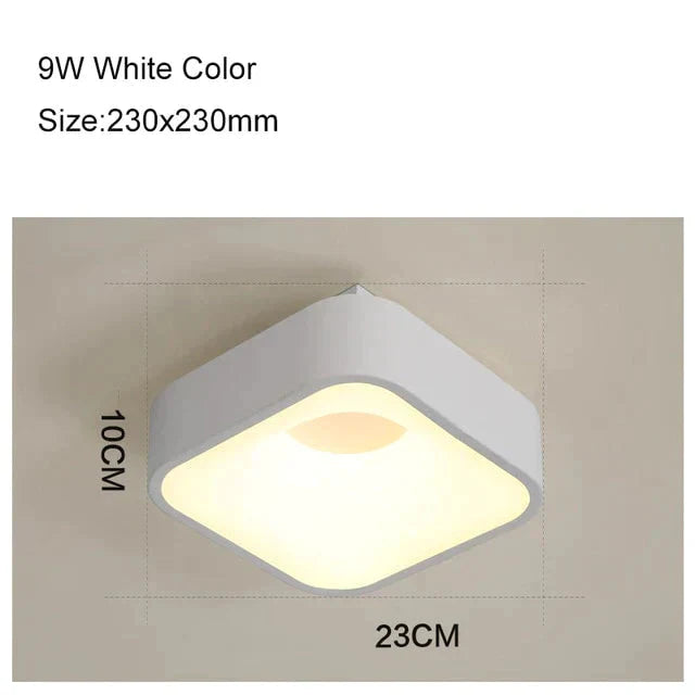 Round/Square/Triangle Modern Led Ceiling Lights For Living Room Bedroom Study Dimmable+Rc Lamp