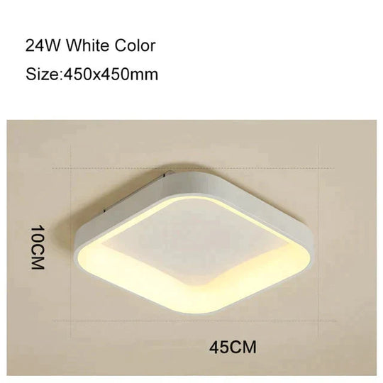 Round/Square/Triangle Modern Led Ceiling Lights For Living Room Bedroom Study Dimmable+Rc Lamp