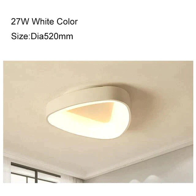 Round/Square/Triangle Modern Led Ceiling Lights For Living Room Bedroom Study Dimmable+Rc Lamp