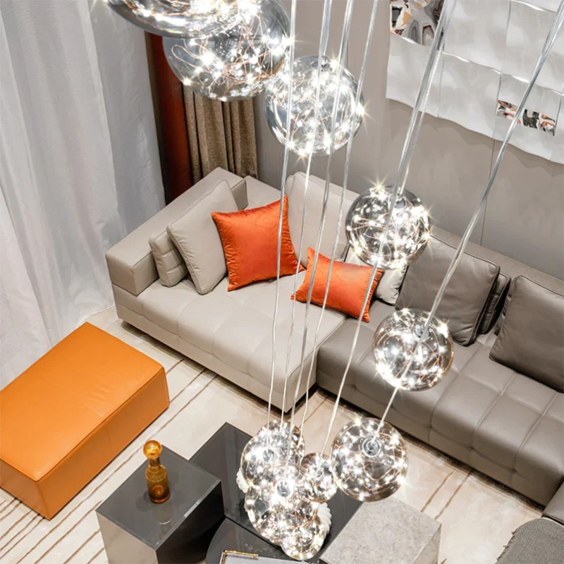 Raloo  - Modern Led Glass Ball  Chandelier