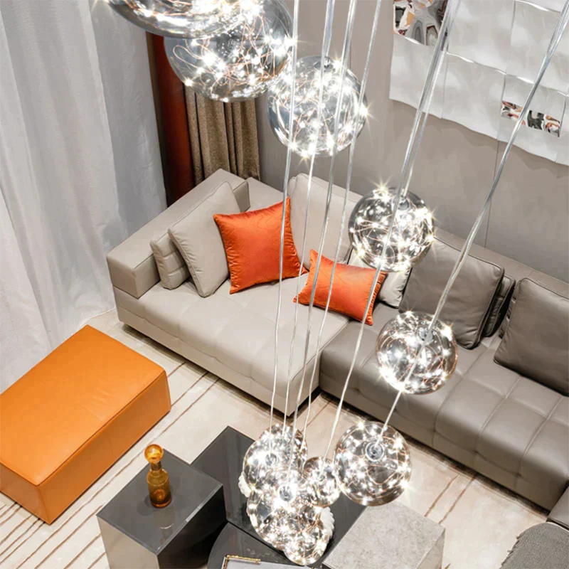 Raloo - Modern Led Glass Ball Chandelier