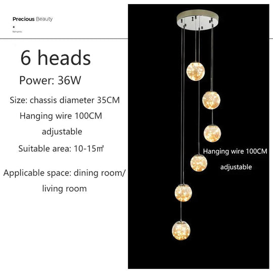 Raloo  - Modern Led Glass Ball  Chandelier