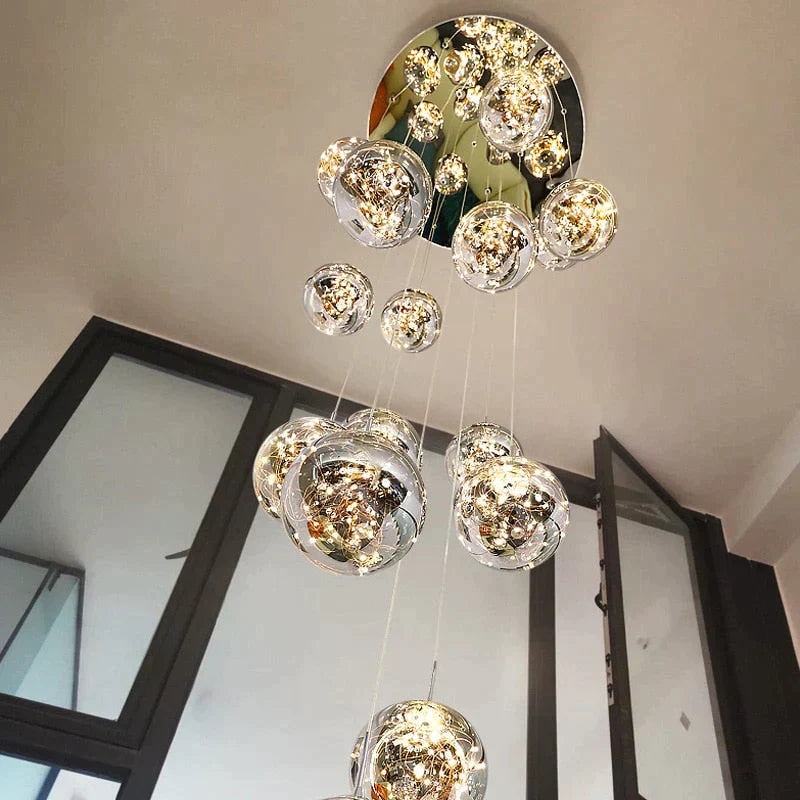 Raloo - Modern Led Glass Ball Chandelier