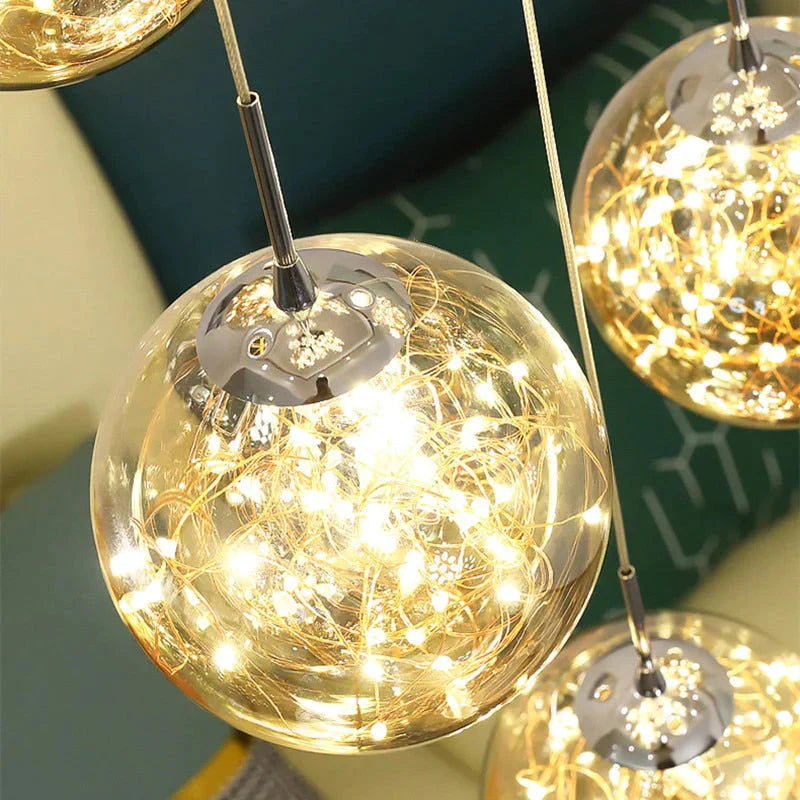 Raloo  - Modern Led Glass Ball  Chandelier