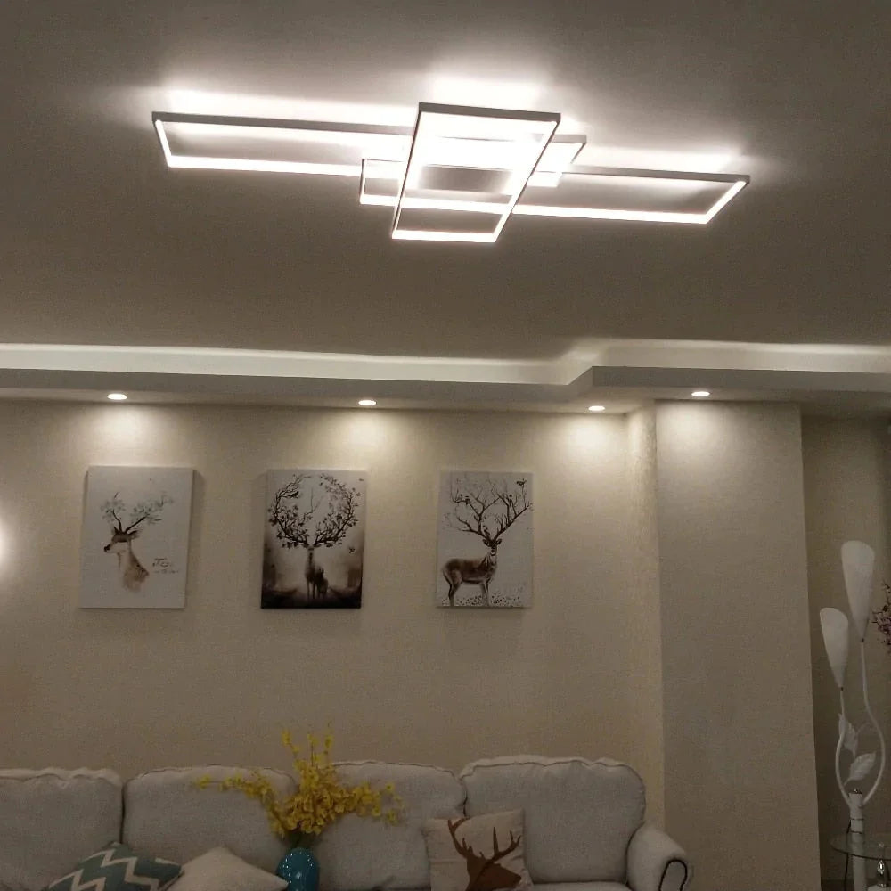 Rectangle Aluminum Modern LED Ceiling Lights For Living Room Bedroom