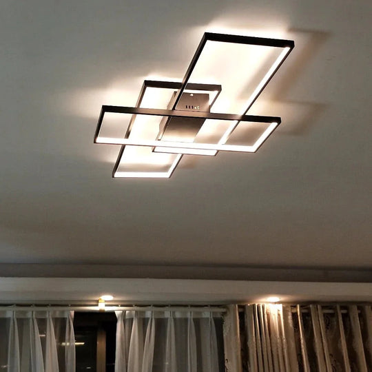 Rectangle Aluminum Modern LED Ceiling Lights For Living Room Bedroom