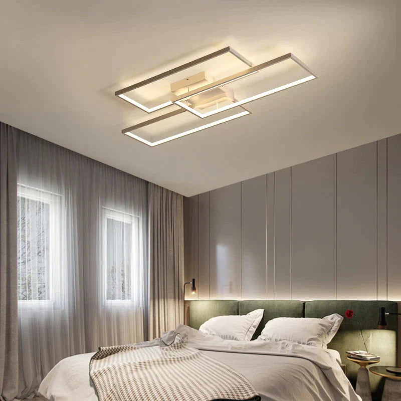 Rectangle Black/White Color Modern Led  Dimmable Ceiling for living room bedroom