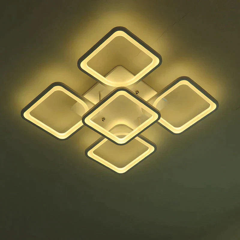 Remote Modern Led Ceiling Lights Fixture For Bedroom Dining Room Acrylic Lampshade Dimmable 15-25