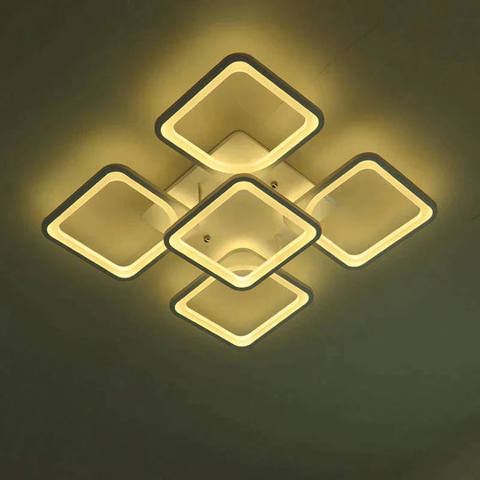 Remote Modern Led Ceiling Lights Fixture For Bedroom Dining Room Acrylic Lampshade Dimmable 15-25