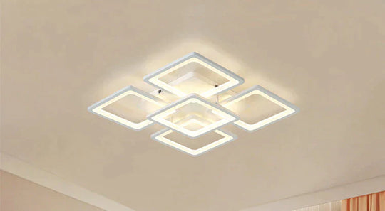 Remote Modern Led Ceiling Lights Fixture For Bedroom Dining Room Acrylic Lampshade Dimmable 15-25