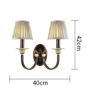 Retro Style Bedroom Bedside Lamp Full Copper Wall Lamp