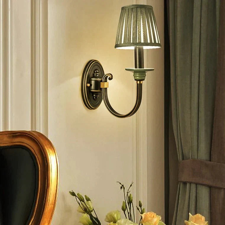 Retro Style Bedroom Bedside Lamp Full Copper Wall Lamps