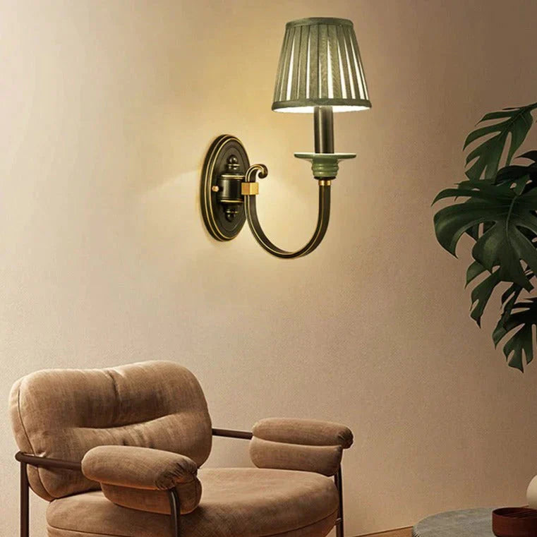 Retro Style Bedroom Bedside Lamp Full Copper Wall Lamp