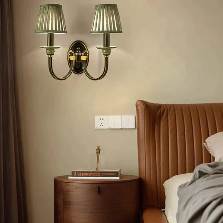 Retro Style Bedroom Bedside Lamp Full Copper Wall Lamps