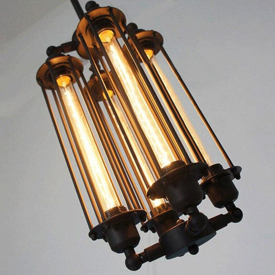 Retro Vintage 4 Heads Steam Pipe Ceiling Pendant Lamp E27 Lights Loft Restaurant Master Bedroom Dining Room Hotel Room Bar Cafe