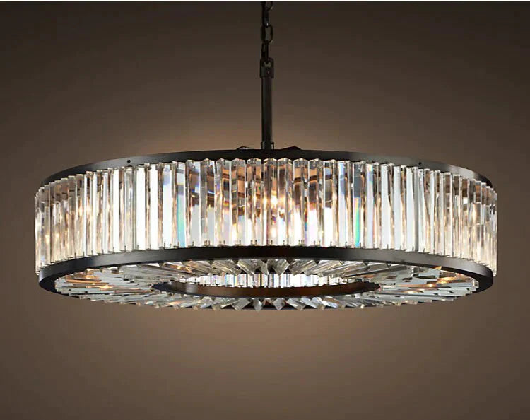 Robin - Vintage Crystal And Metal Round Chandelier For Home Hotel Villa Decor