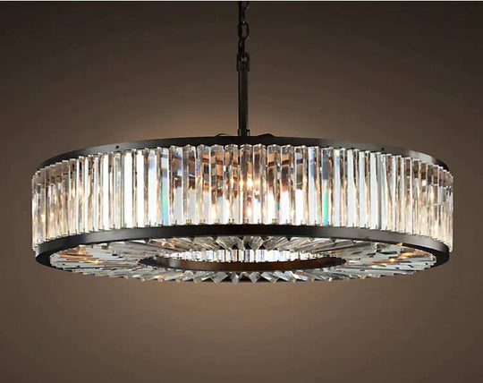 Robin - Vintage Crystal And Metal Round Chandelier For Home Hotel Villa Decor