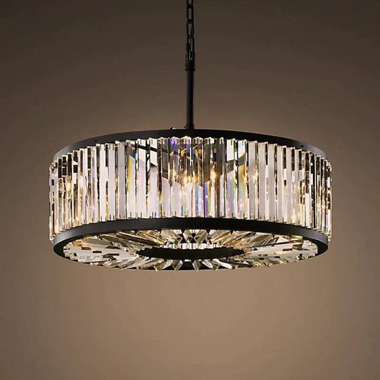 Robin - Vintage Crystal And Metal Round Chandelier For Home Hotel Villa Decor