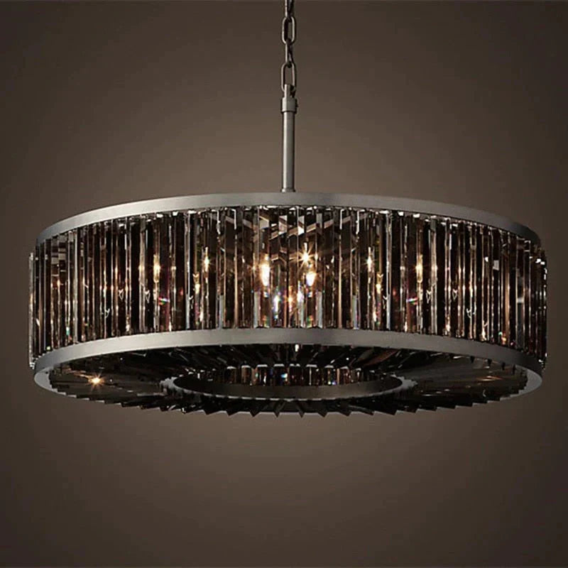 Robin - Vintage Crystal And Metal Round Chandelier For Home Hotel Villa Decor