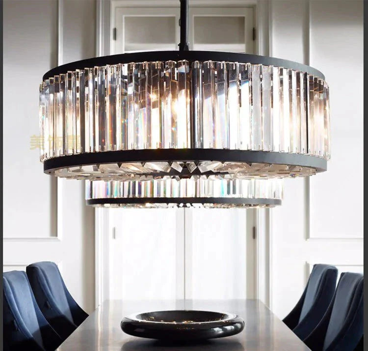 Robin - Vintage Crystal And Metal Round Chandelier For Home Hotel Villa Decor