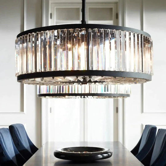 Robin - Vintage Crystal And Metal Round Chandelier For Home Hotel Villa Decor