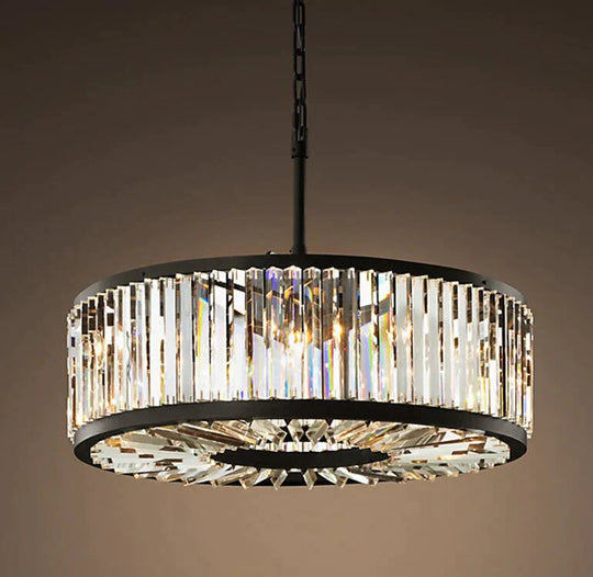 Robin - Vintage Crystal And Metal Round Chandelier For Home Hotel Villa Decor