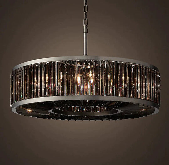 Robin - Vintage Crystal And Metal Round Chandelier For Home Hotel Villa Decor