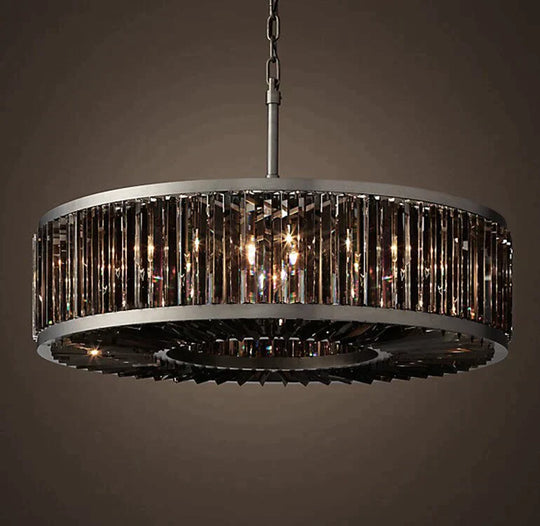 Robin - Vintage Crystal And Metal Round Chandelier For Home Hotel Villa Decor