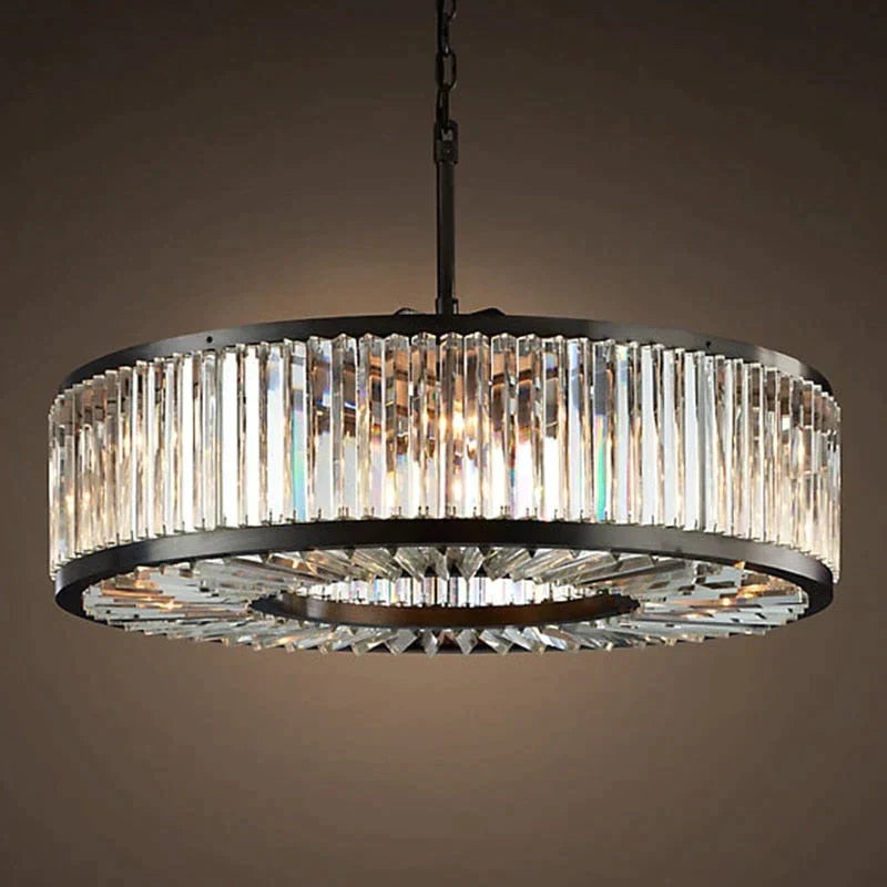 Robin - Vintage Crystal And Metal Round Chandelier For Home Hotel Villa Decor