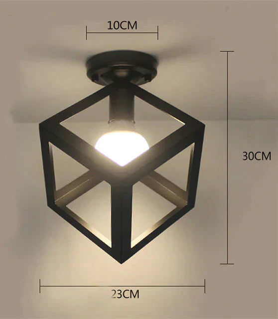 Scarlett- Vintage Industrial Iron Cage Led Ceiling Lights