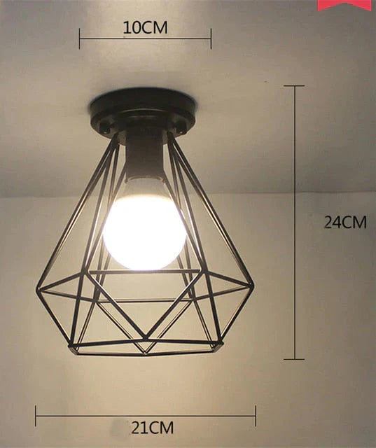 Scarlett- Vintage Industrial Iron Cage Led Ceiling Lights