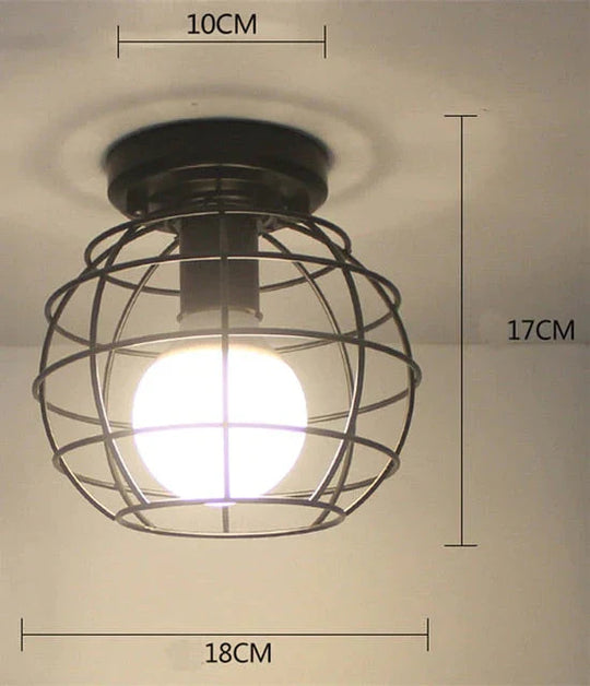 Scarlett- Vintage Industrial Iron Cage Led Ceiling Lights