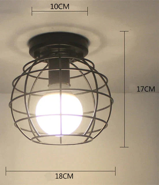 Scarlett- Vintage Industrial Iron Cage Led Ceiling Lights 11