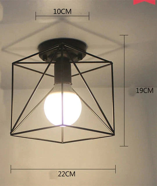 Scarlett- Vintage Industrial Iron Cage Led Ceiling Lights