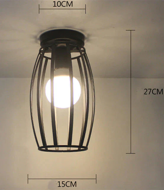 Scarlett- Vintage Industrial Iron Cage Led Ceiling Lights 16