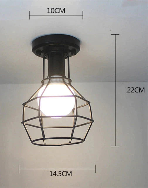 Scarlett- Vintage Industrial Iron Cage Led Ceiling Lights