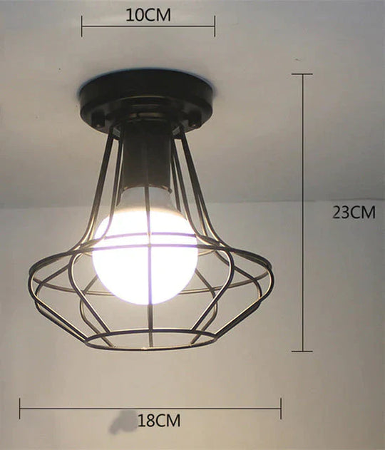 Scarlett- Vintage Industrial Iron Cage Led Ceiling Lights