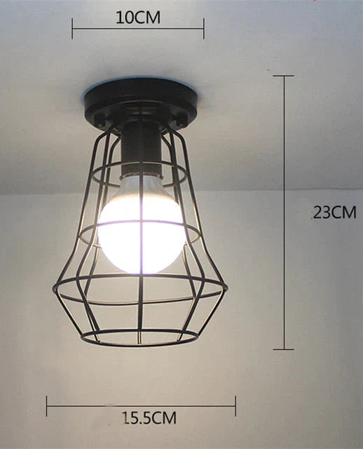 Scarlett- Vintage Industrial Iron Cage Led Ceiling Lights 19