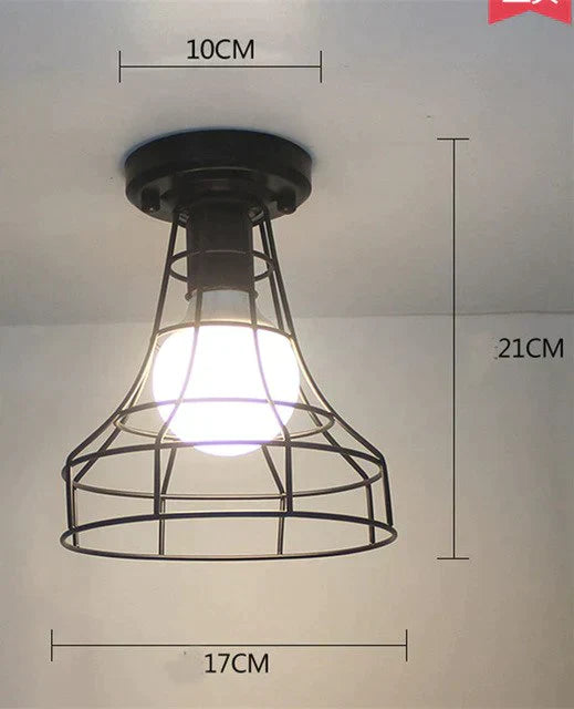 Scarlett- Vintage Industrial Iron Cage Led Ceiling Lights 20