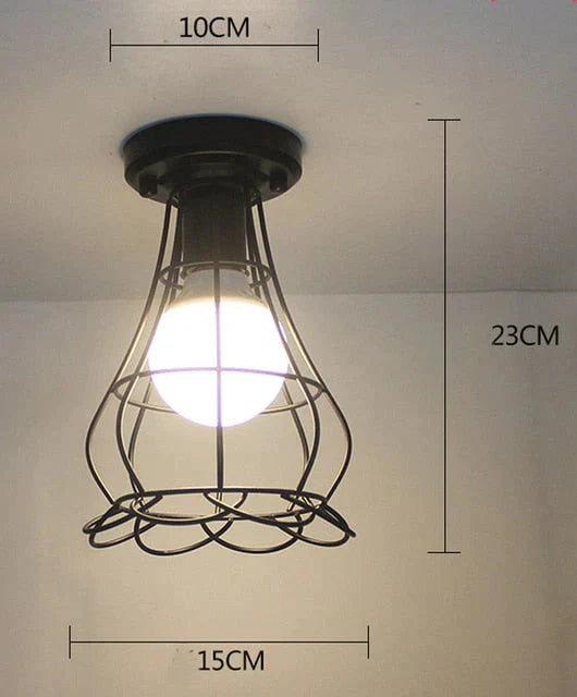 Scarlett- Vintage Industrial Iron Cage Led Ceiling Lights