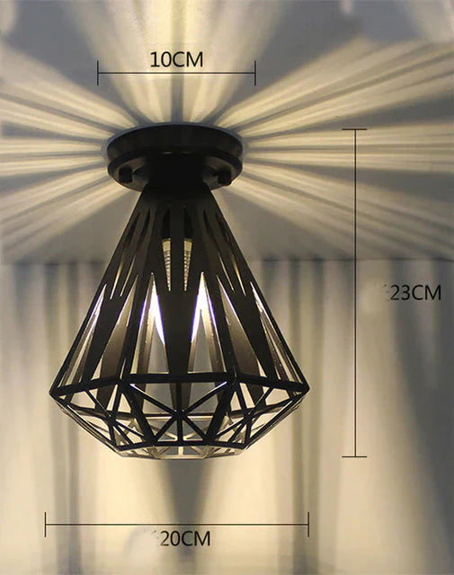 Scarlett- Vintage Industrial Iron Cage Led Ceiling Lights