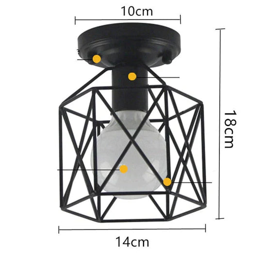 Scarlett- Vintage Industrial Iron Cage Led Ceiling Lights