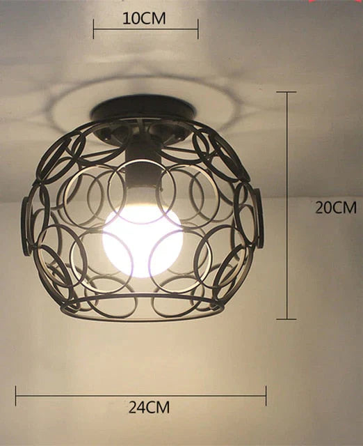 Scarlett- Vintage Industrial Iron Cage Led Ceiling Lights