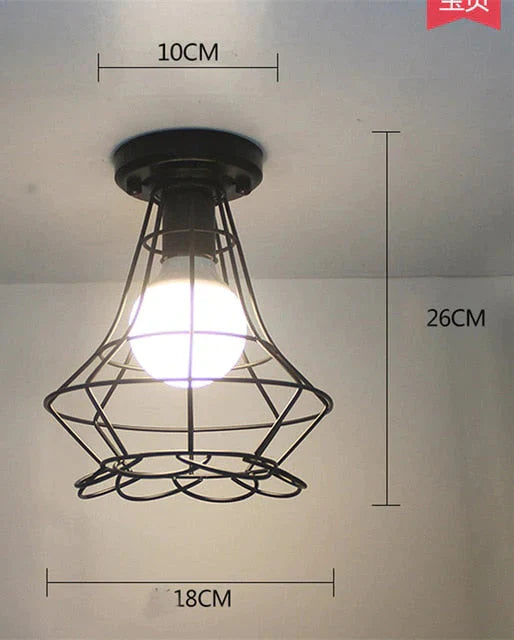 Scarlett- Vintage Industrial Iron Cage Led Ceiling Lights